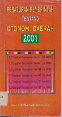 Image of Peraturan Pemerintah Tentang Otonomi Daerah 2001