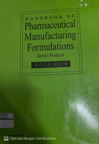Image of Handbook Of rnPharmaceutical Manufacturing Formulations Sterile Products vol.6